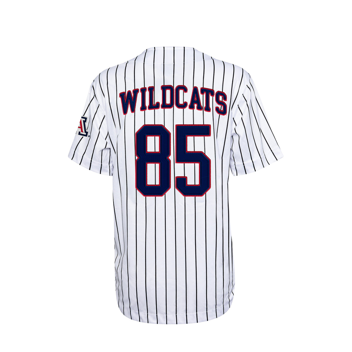NCAA Arizona Wildcats Women's Hype & Vice Number 85 Striped Baseball Jersey- White