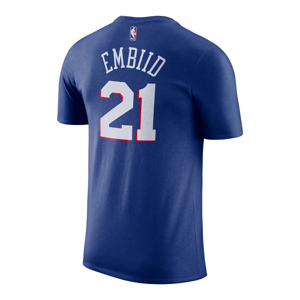 NBA Philadelphia 76ers Joel Embiid Nike Name &amp; Number Tee - Blue
