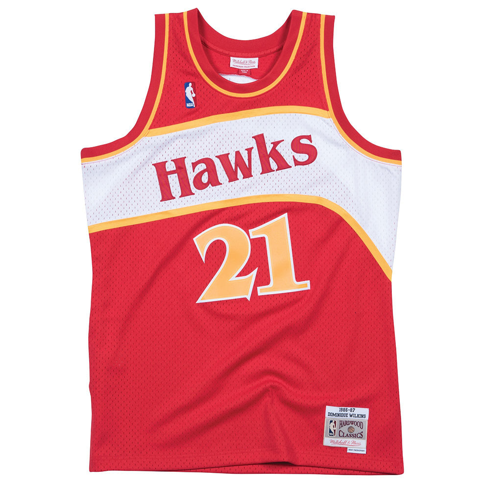 NBA Atlanta Hawks Dominique Wilkins Mitchell & Ness Retro Swingman Jersey - Red - Just Sports