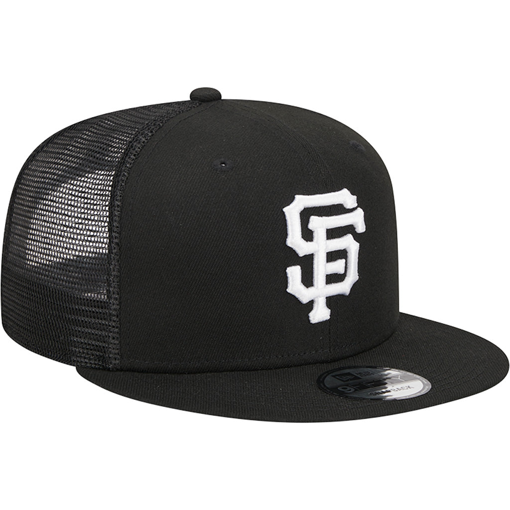 MLB San Francisco Giants New Era Black & White 9FIFTY Snapback Trucker Hat - Black