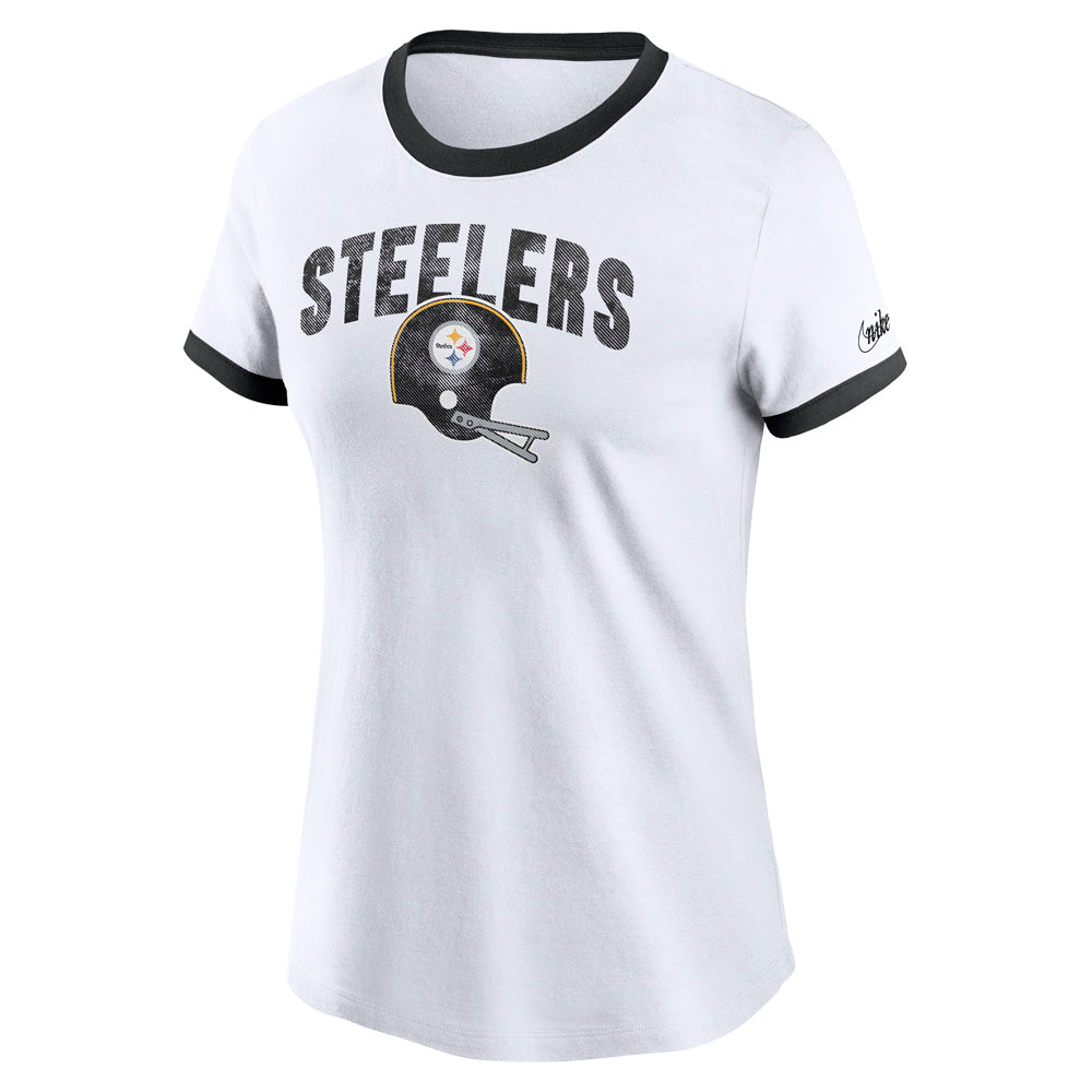 NFL Pittsburgh Steelers Women's Nike Rewind Ringer T-Shirt - White