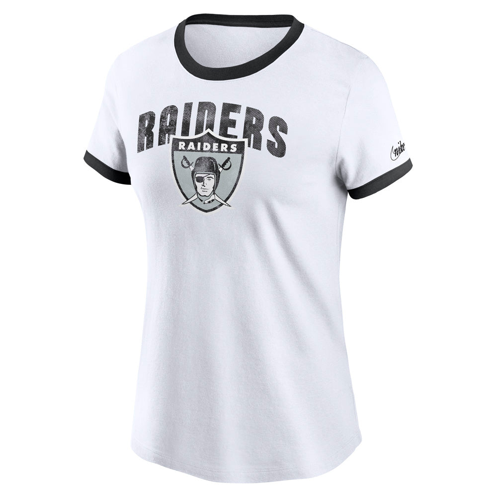 NFL Las Vegas Raiders Women&#39;s Nike Rewind Ringer Tee
