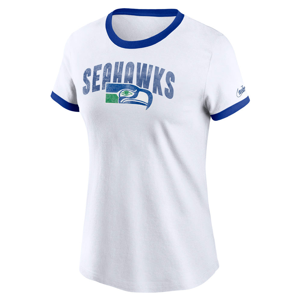 NFL Seattle Seahawks Women&#39;s Nike Rewind Ringer T-Shirt - White