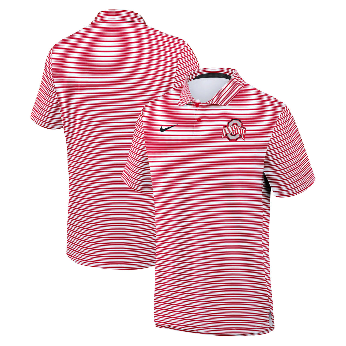 NCAA Ohio State Buckeyes Nike All Over Print Vapor Polo- Red