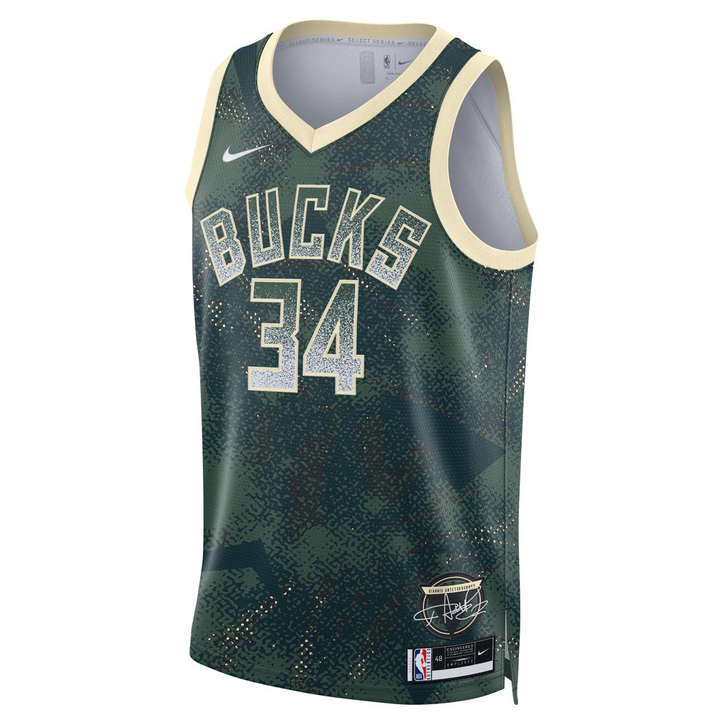 NBA Milwaukee Bucks Giannis Antetokounmpo Nike 2025 Select Series Swingman Jersey - Green