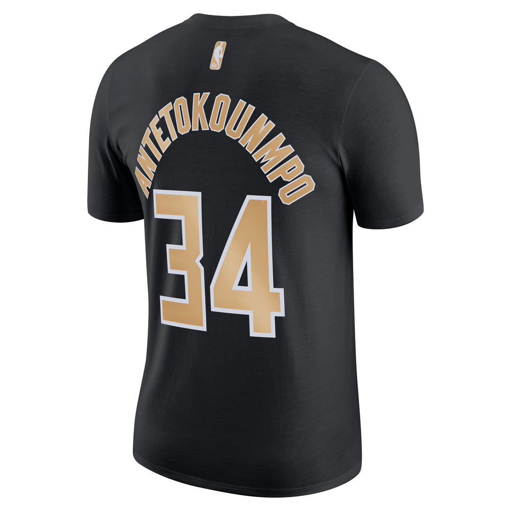 NBA Milwaukee Bucks Giannis Antetokounmpo Nike 2024 Select Name &amp; Number T-Shirt - Black