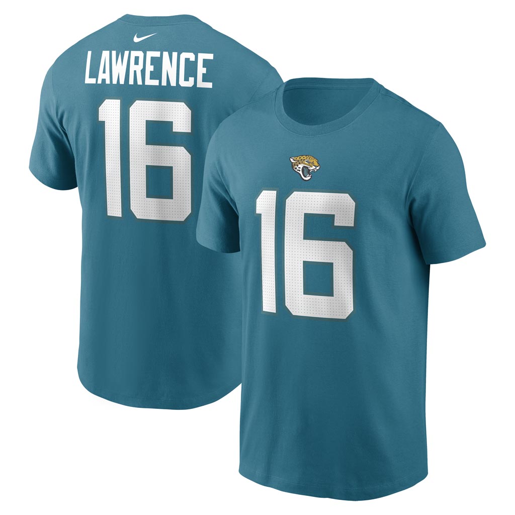 NFL Jacksonville Jaguars Trevor Lawrence Nike Name & Number T-Shirt - Teal