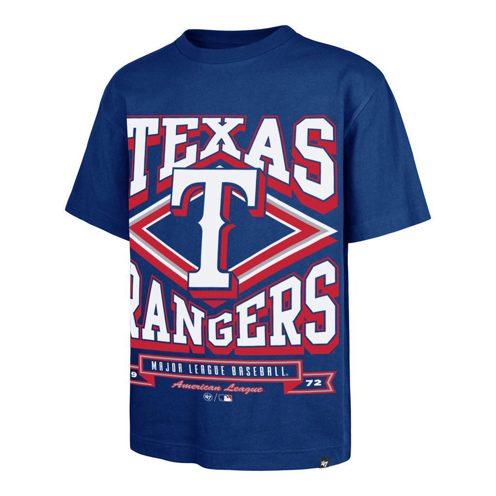 MLB Texas Rangers '47 Heater Foundation T-Shirt - Blue