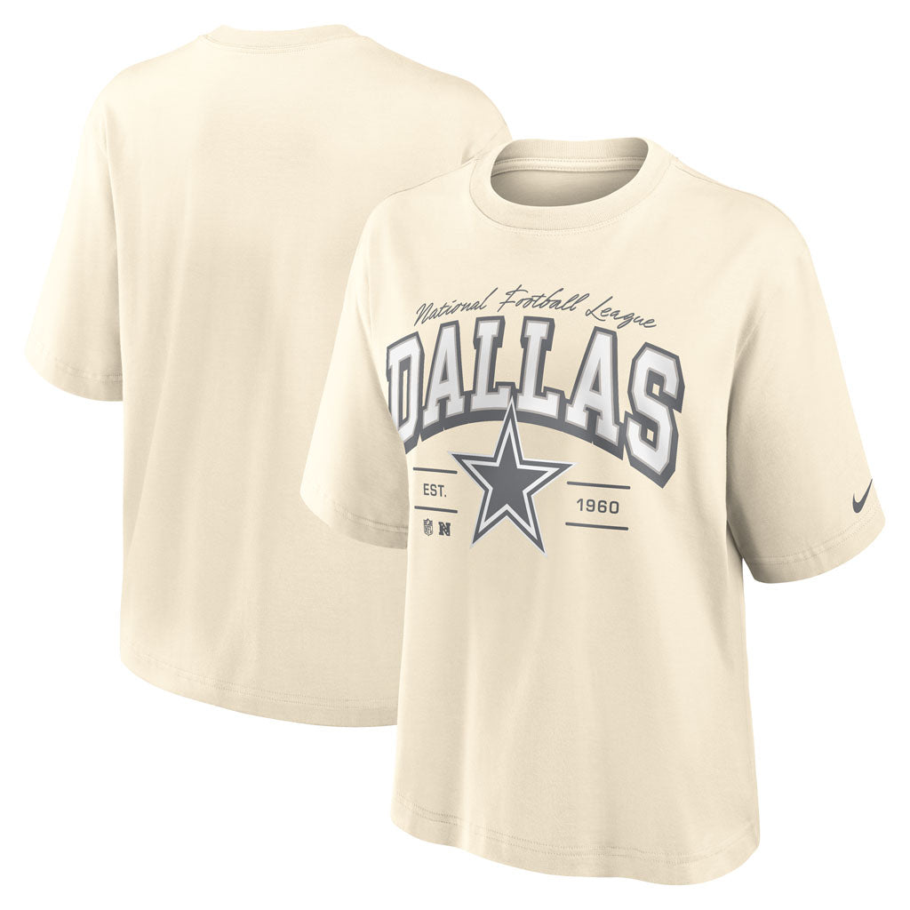 NFL Dallas Cowboys Women's Nike True Classic Boxy T-Shirt - Cream