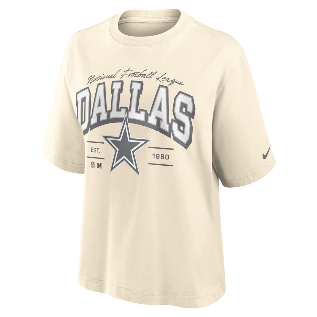 NFL Dallas Cowboys Women's Nike True Classic Boxy T-Shirt - Cream