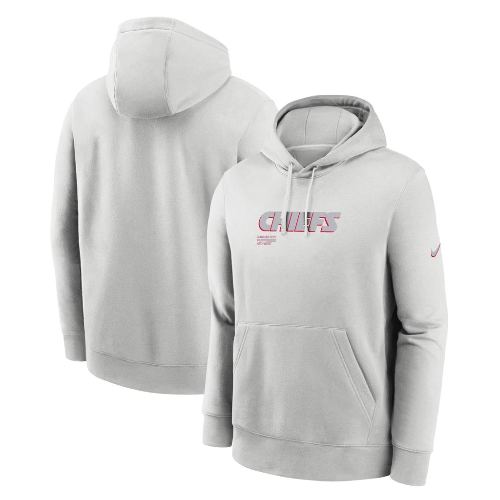 NFL Kansas City Chiefs Nike HD Stack Club Pullover Hoodie - Gray