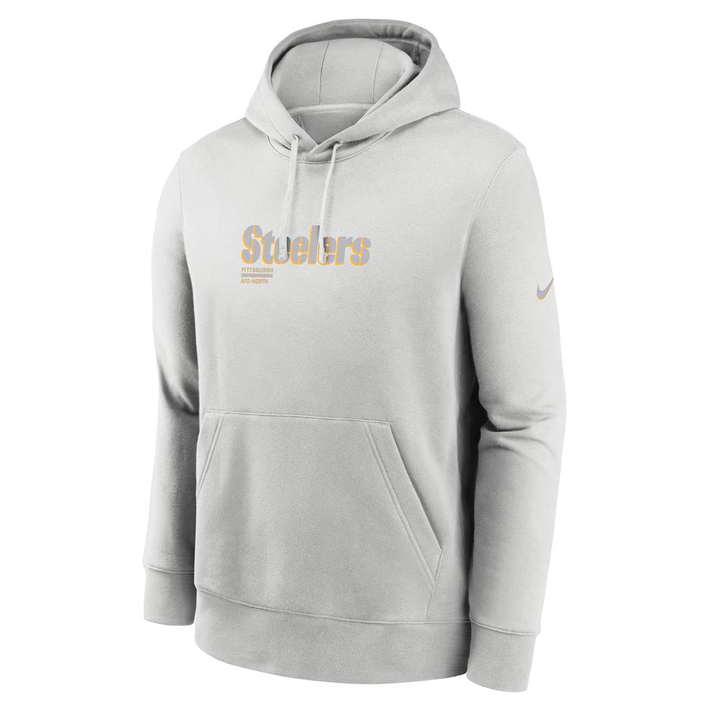 NFL Pittsburgh Steelers Nike HD Stack Club Pullover Hoodie - Gray