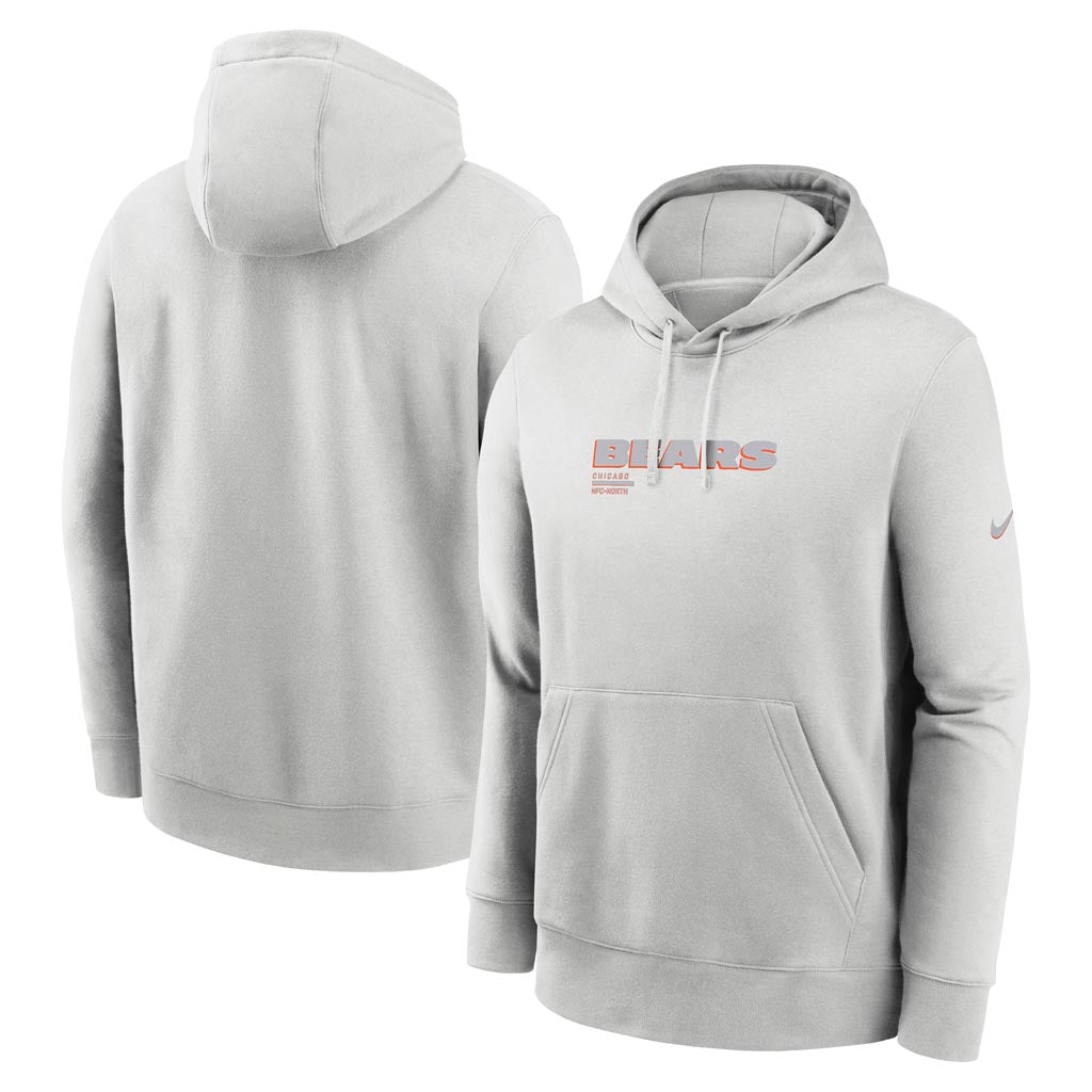 NFL Chicago Bears Nike HD Stack Club Pullover Hoodie - Gray