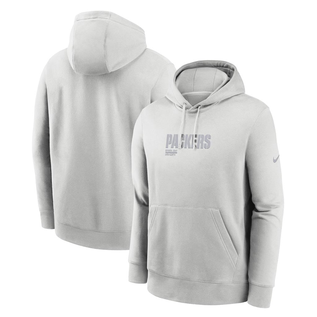 NFL Green Bay Packers Nike HD Stack Club Pullover Hoodie - Gray