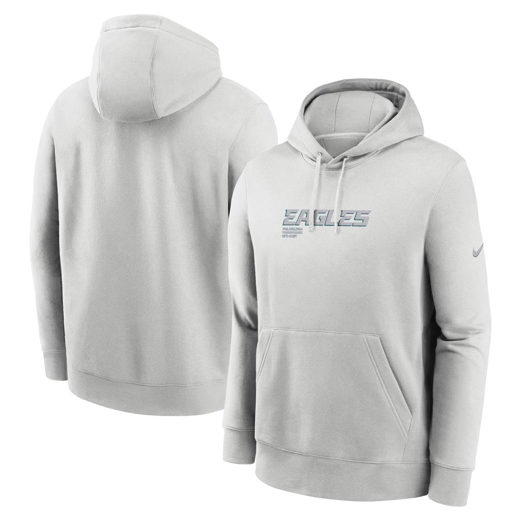 NFL Philadelphia Eagles Nike HD Stack Club Pullover Hoodie - Gray