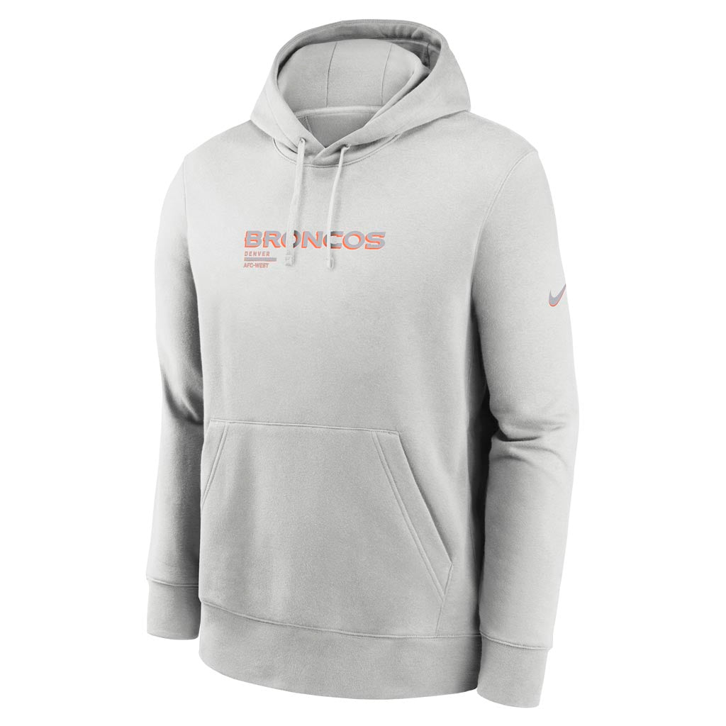 NFL Denver Broncos Nike HD Stack Club Pullover Hoodie - Gray