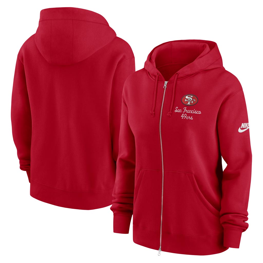 NFL San Francisco 49ers Women's Nike Rewind Phoenix Full-Zip Hoodie - Red