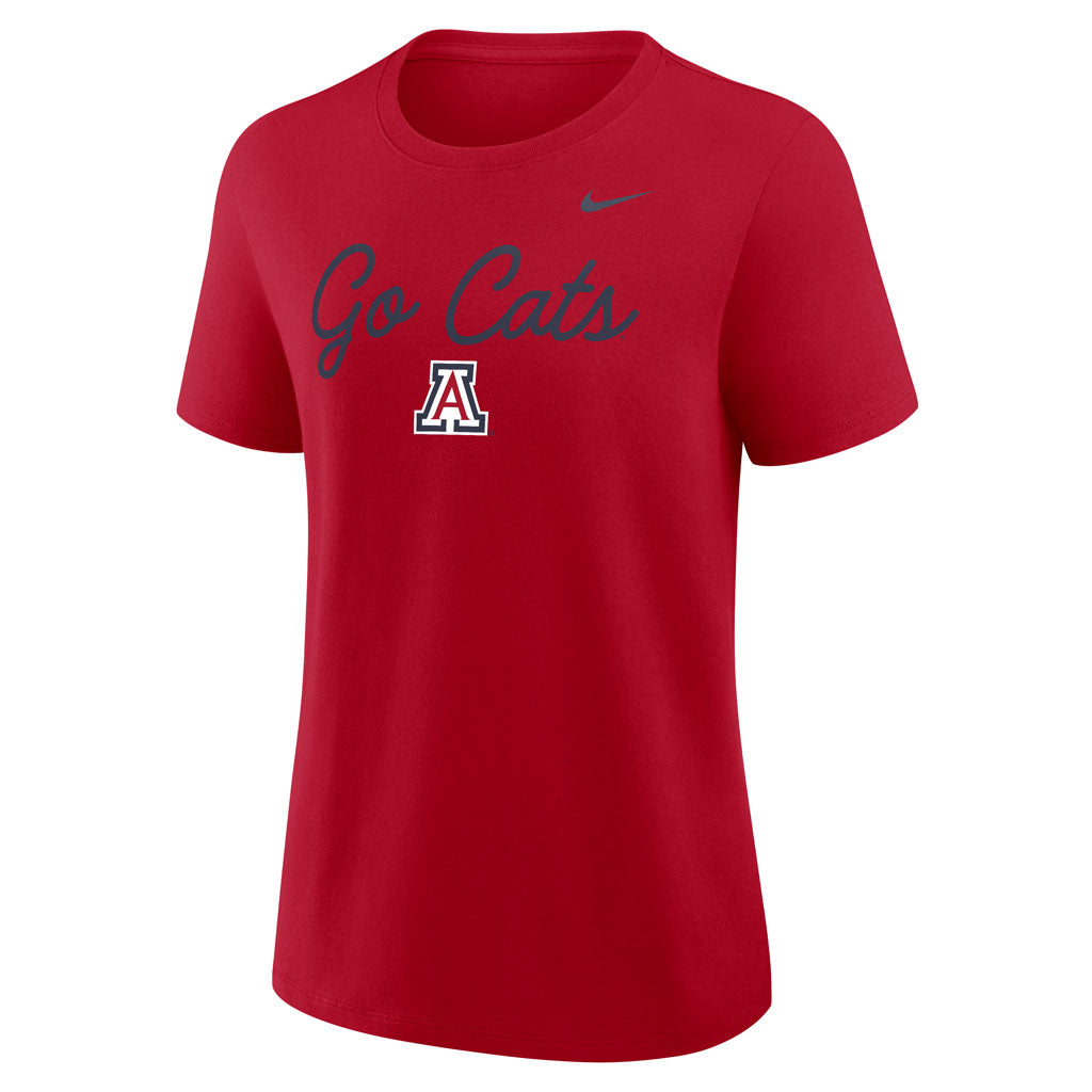 NCAA Arizona Wildcats Women's Nike Go Cats Script Mantra T-Shirt - Red