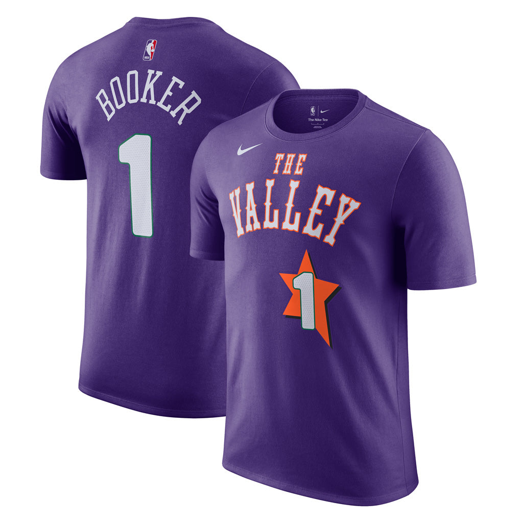 NBA Phoenix Suns Devin Booker Nike 2024/25 City Edition Name & Number Short Sleeve T-Shirt