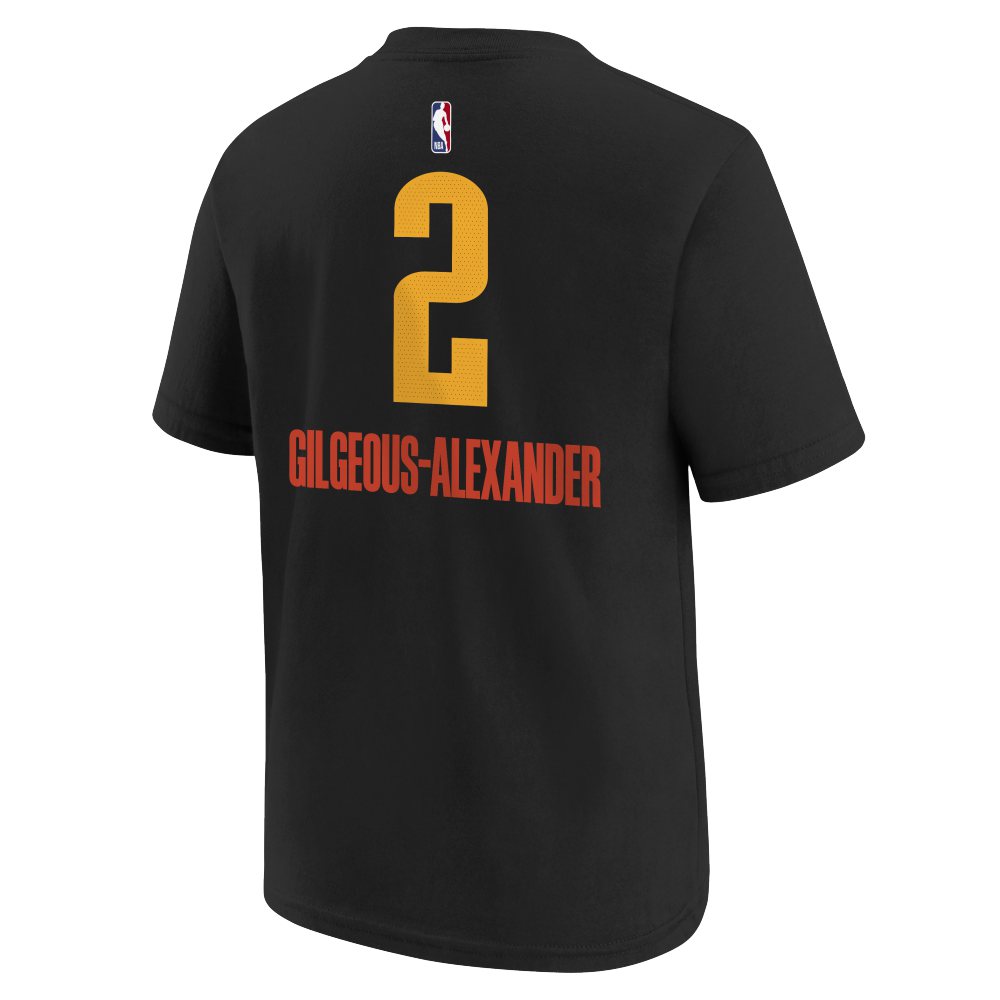 NBA Oklahoma City Thunder Shai Gilgeous-Alexander Youth Nike City Edition 2024/25 Name & Number T-Shirt - Black
