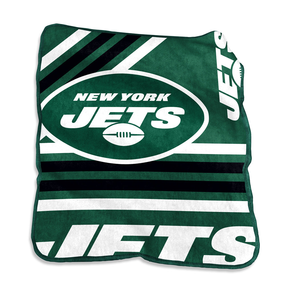 NFL New York Jets Logo Brands 50" x 60" Raschel Blanket - Green