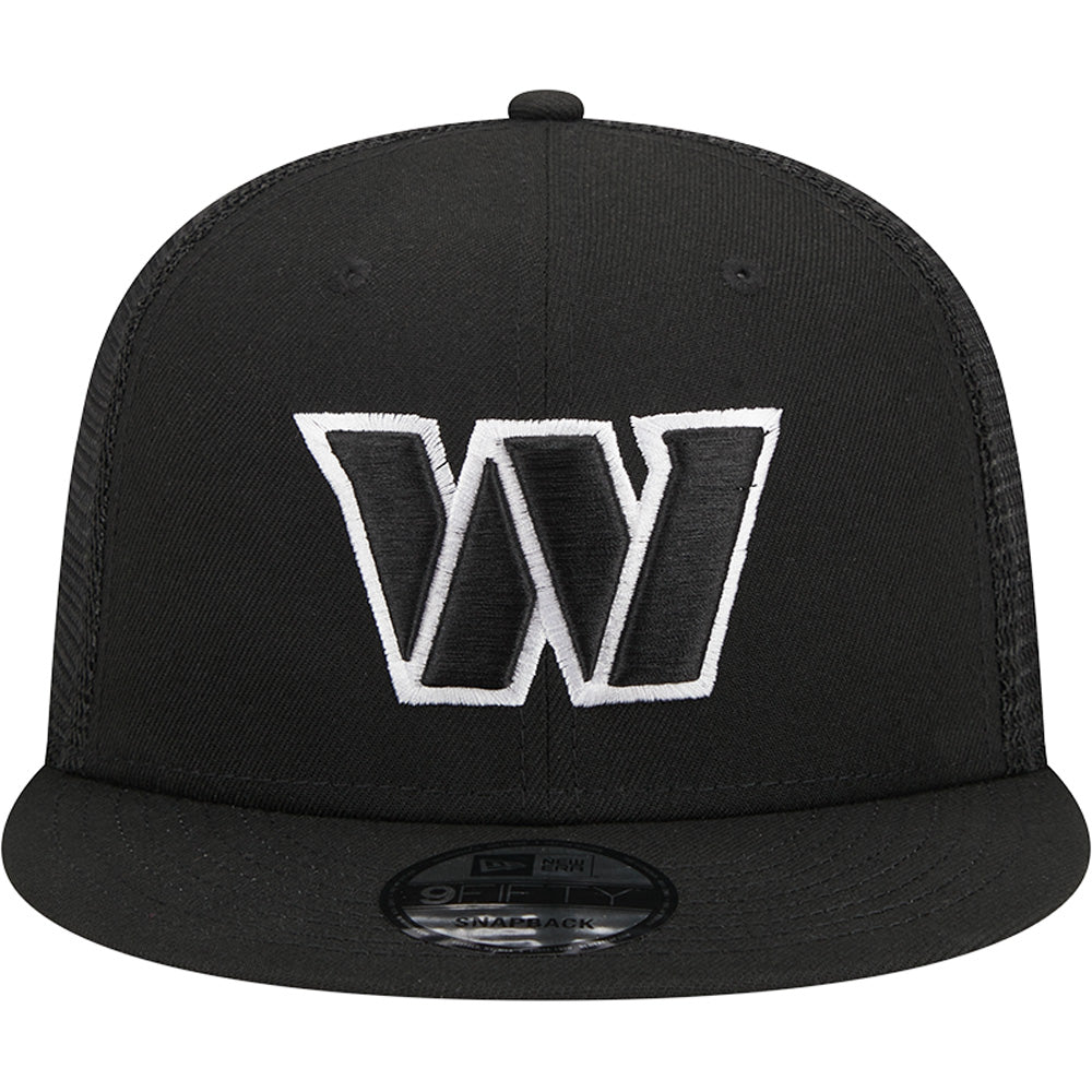 NFL Washington Commanders New Era Black & White 9FIFTY Snapback Trucker Hat - Black