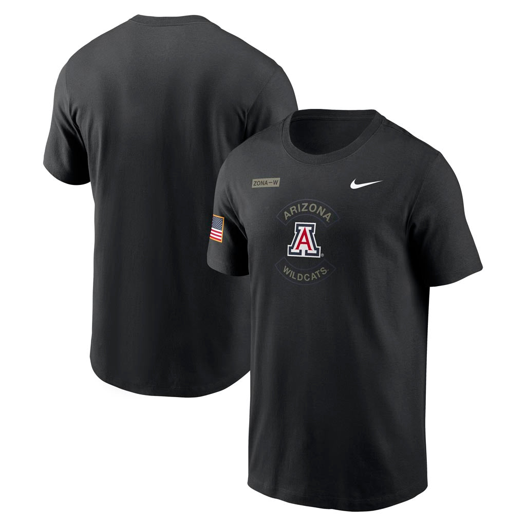 NCAA Arizona Wildcats Nike Dri-Fit Military Cotton T-Shirt - Black