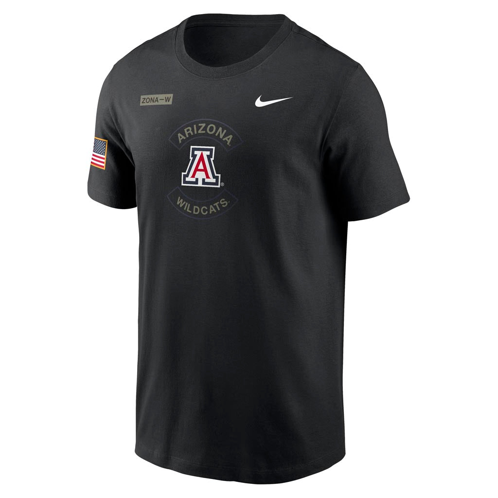 NCAA Arizona Wildcats Nike Dri-Fit Military Cotton T-Shirt - Black