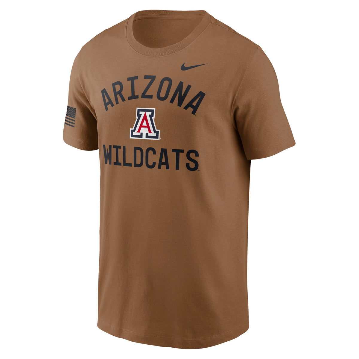 NCAA Arizona Wildcats Nike Dri-Fit Military Crew T-Shirt- Brown