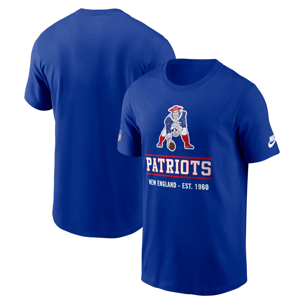 NFL New England Patriots Nike Alternative Pack Dri-Fit Crew T-Shirt- Blue