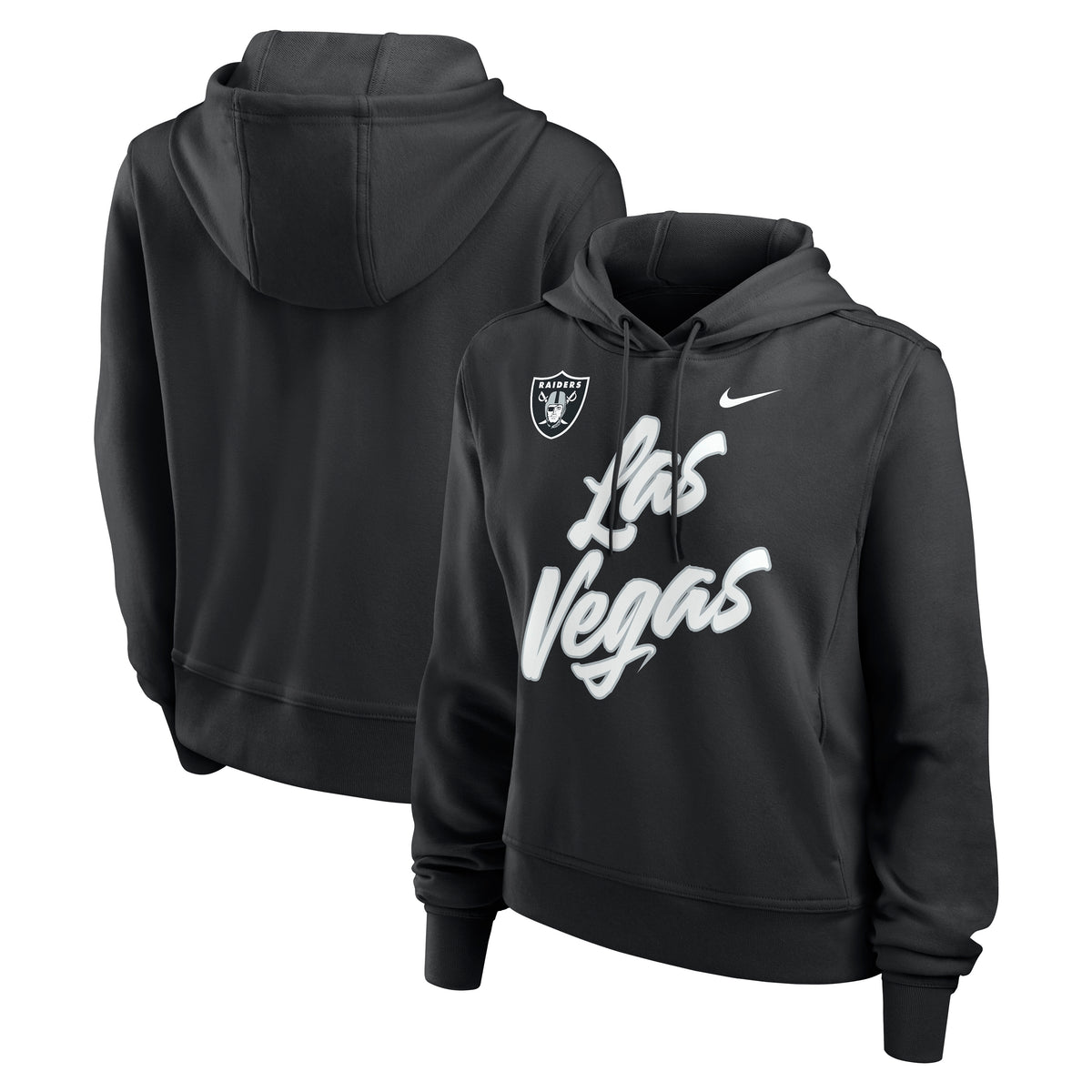 NFL Las Vegas Raiders Women's Nike Script Dri-Fit Perf One Hoodie- Black