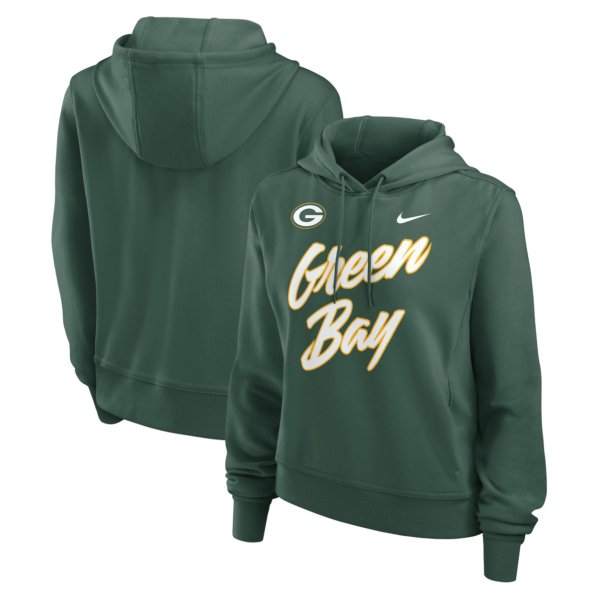 NFL Green Bay Packers Women's Nike Script Dri-Fit Perf Hoodie- Green