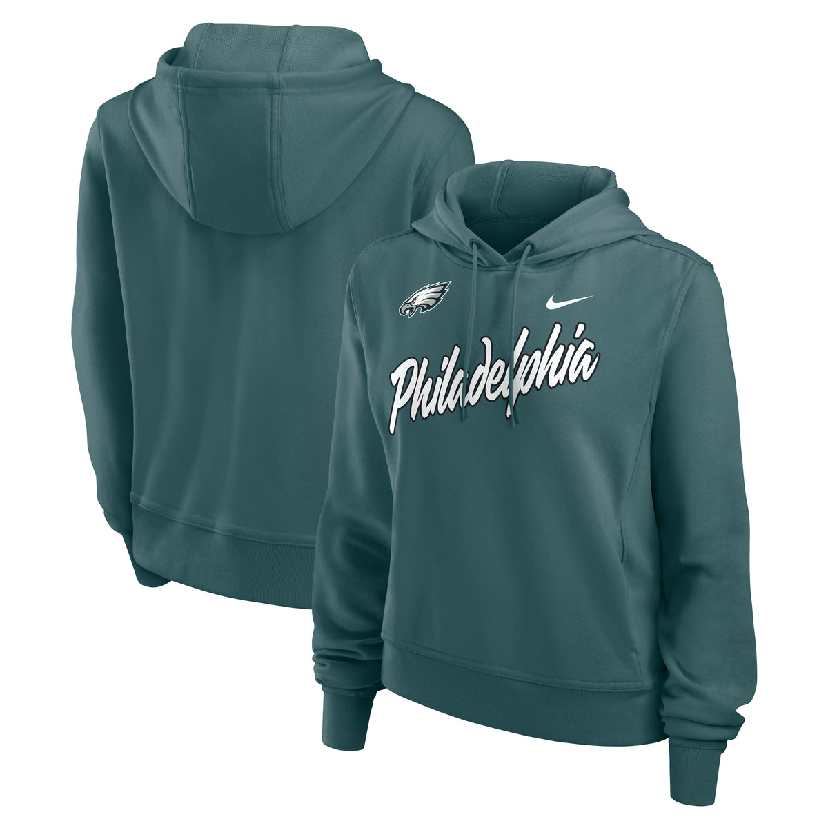 NFL Philadelphia Eagles Women's Nike Script Dri-Fit Perf Hoodie- Green