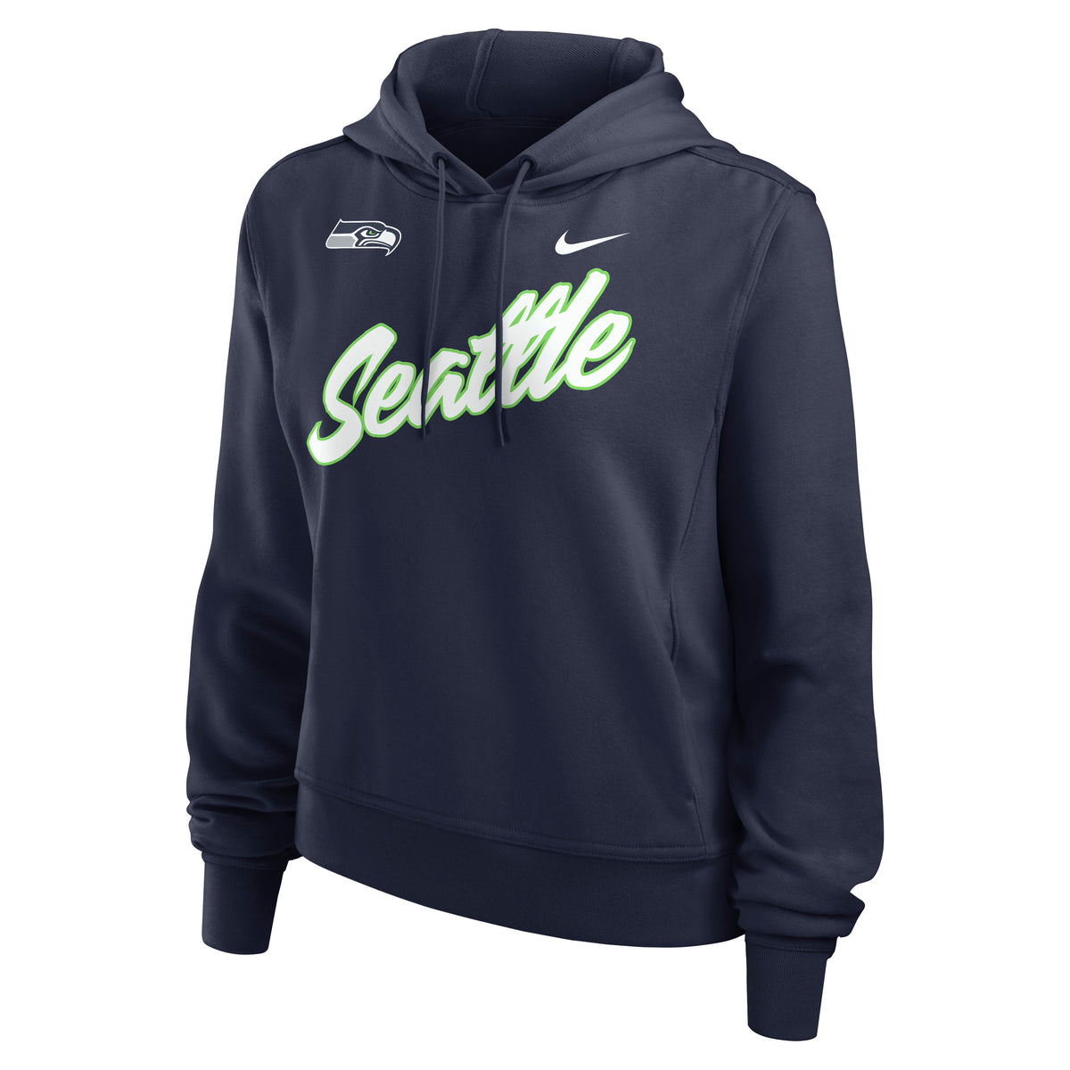 NFL Seattle Seahawks Women's Nike Script Dri-Fit Perf One Hoodie- Navy