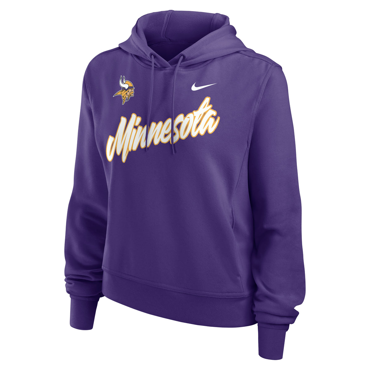 NFL Minnesota Vikings Women's Nike Script Dri-Fit Perf One Hoodie- Purple