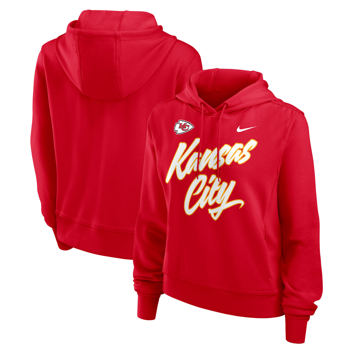 NFL Kansas City Chiefs Women's Nike Script Dri-Fit Perf One Hoodie- Red