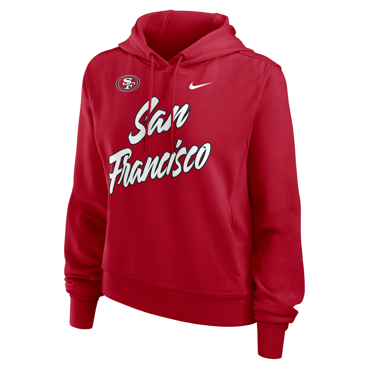 NFL San Francisco 49ers Women's Nike Script Dri-Fit Perf One Hoodie- Red