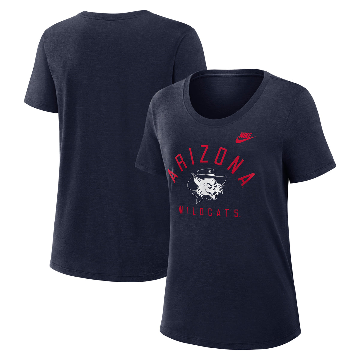 NCAA Arizona Wildcats Women's Nike Arch Legacy Cathead T-Shirt- Navy