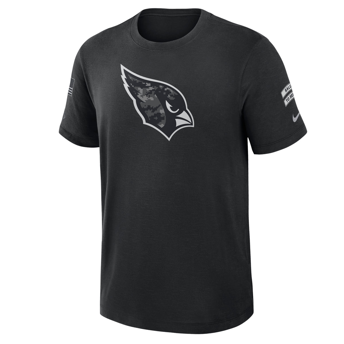 NFL Arizona Cardinals Nike 2026 Salute to Service Slub Crew T-Shirt- Black