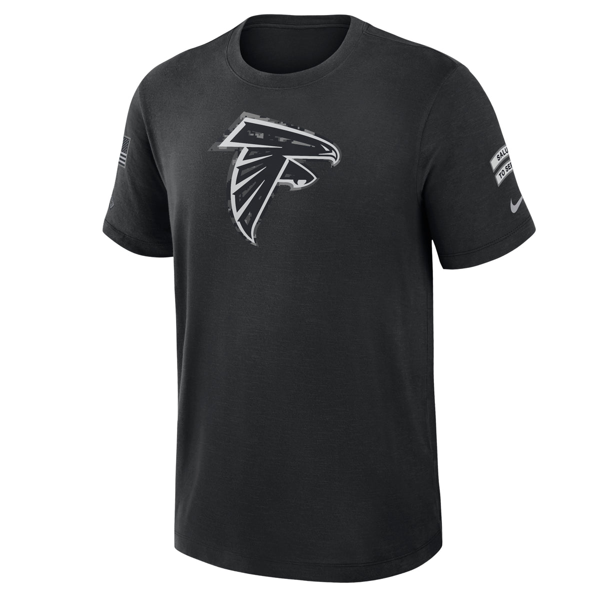 NFL Atlanta Falcons Nike 2026 Salute to Service Slub Crew T-Shirt- Black