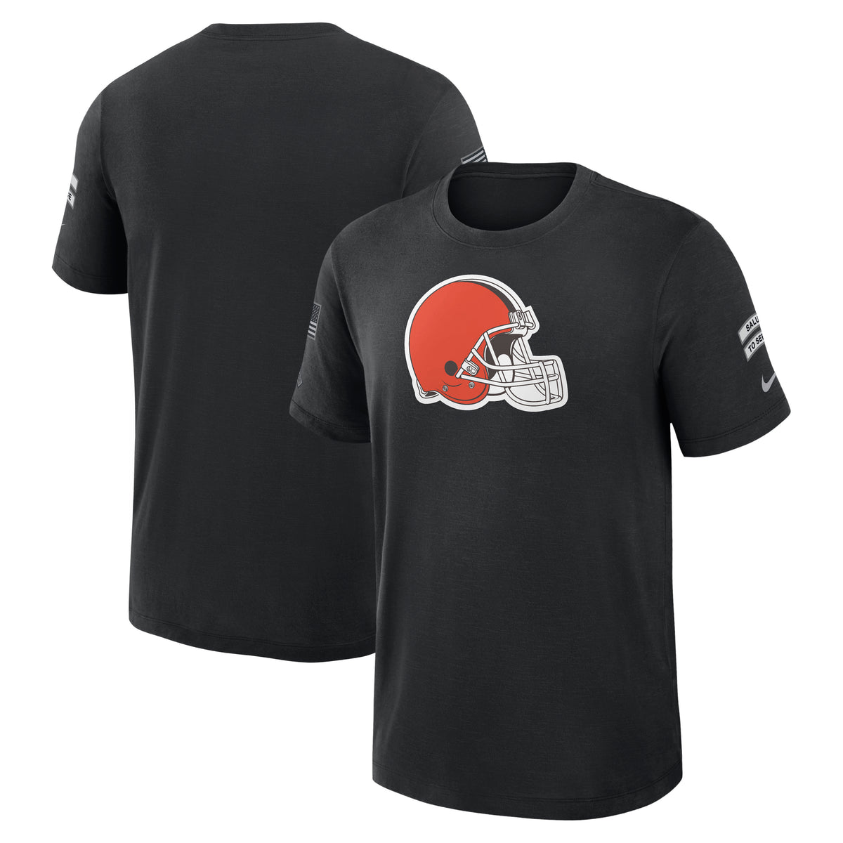 NFL Cleveland Browns Nike 2026 Salute to Service Slub Crew T-Shirt- Black