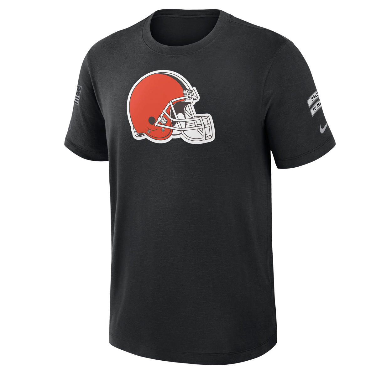 NFL Cleveland Browns Nike 2026 Salute to Service Slub Crew T-Shirt- Black