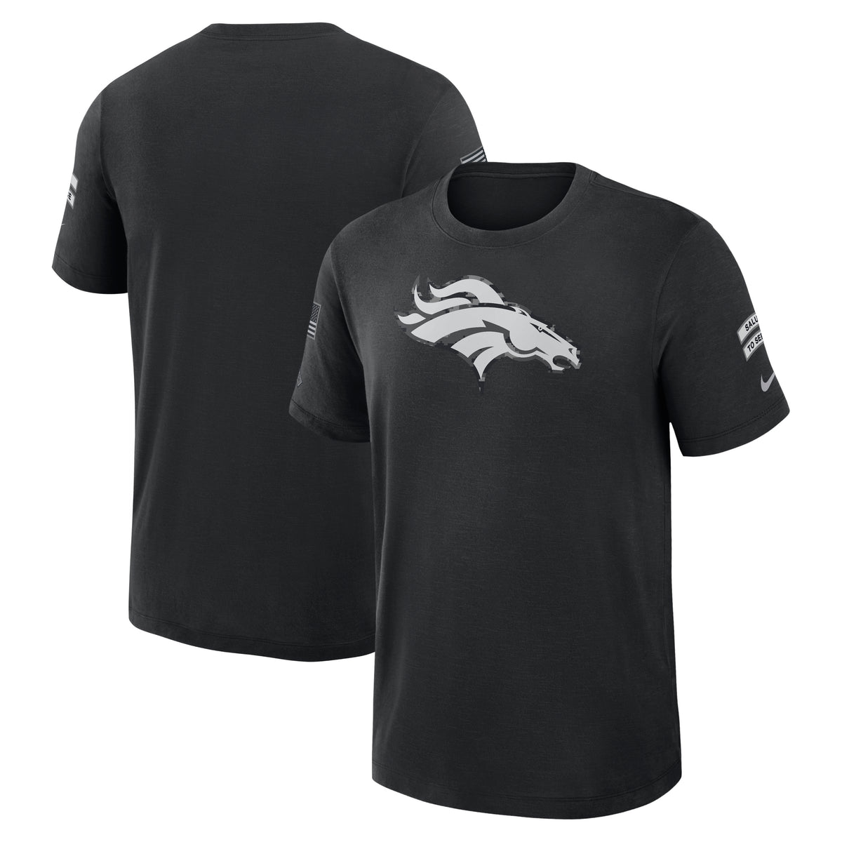 NFL Denver Broncos Nike 2026 Salute to Service Slub Crew T-Shirt- Black