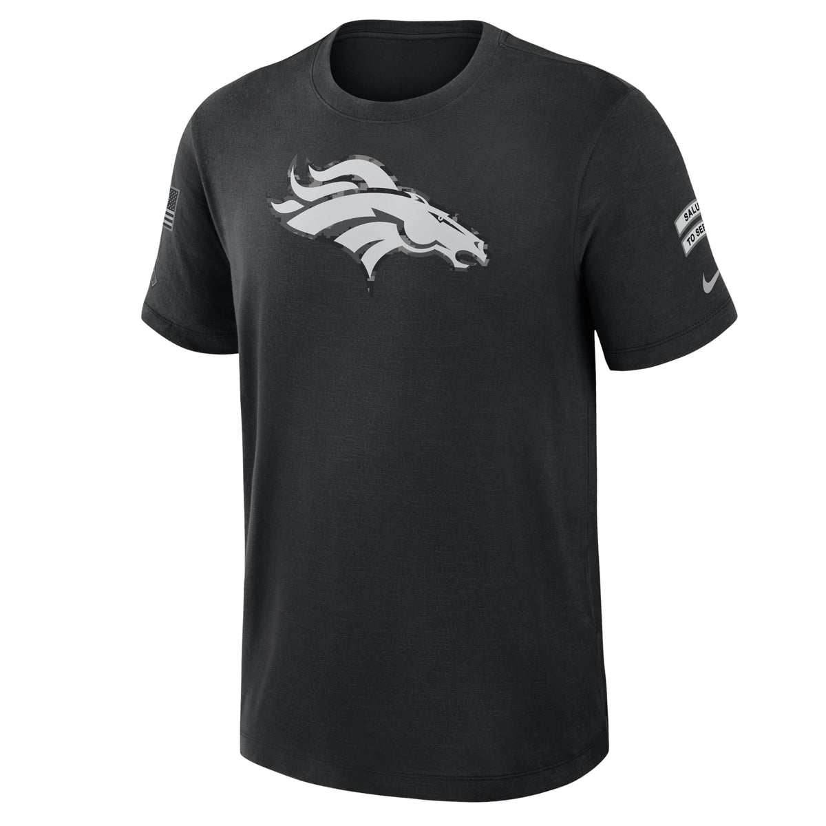 NFL Denver Broncos Nike 2026 Salute to Service Slub Crew T-Shirt- Black