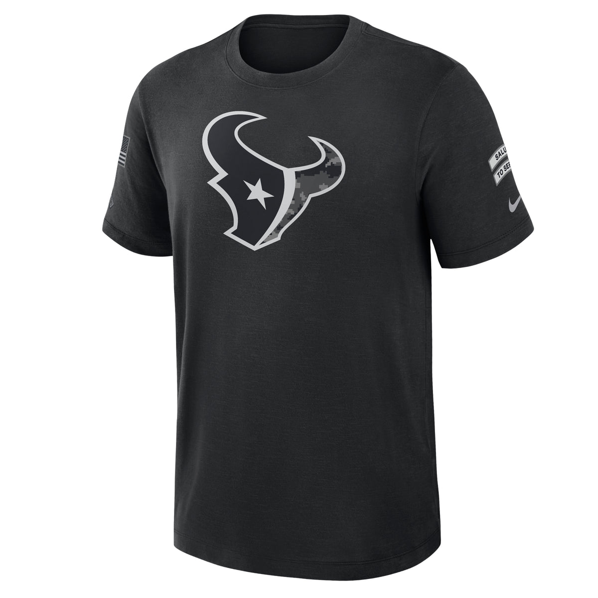 NFL Houston Texans Nike 2026 Salute to Service Slub Crew T-Shirt- Black
