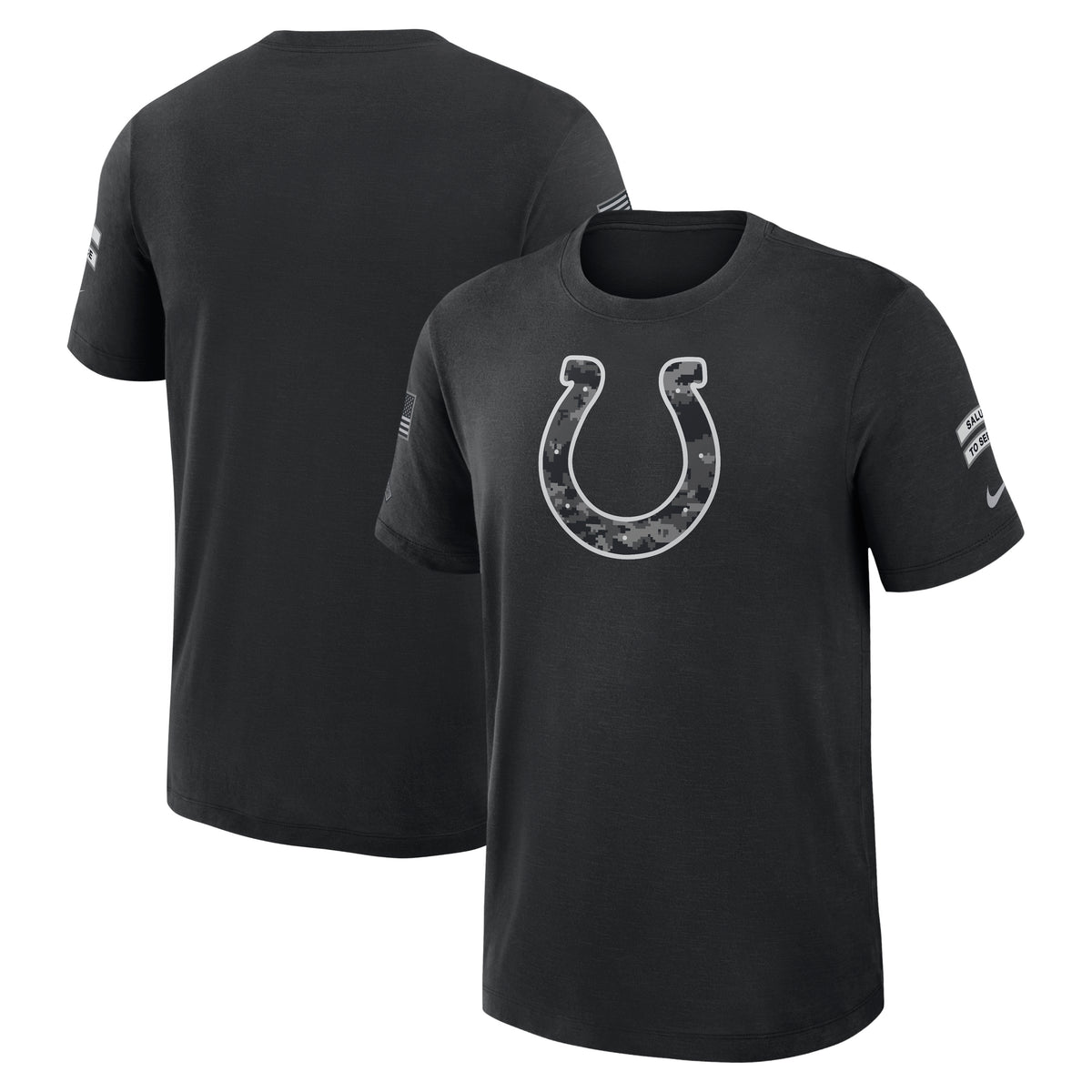 NFL Indianapolis Colts Nike 2026 Salute to Service Slub Crew T-Shirt- Black