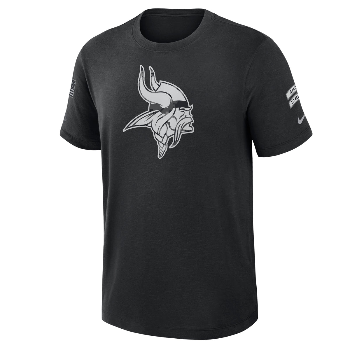 NFL Minnesota Vikings Nike 2026 Salute to Service Slub Crew T-Shirt- Black
