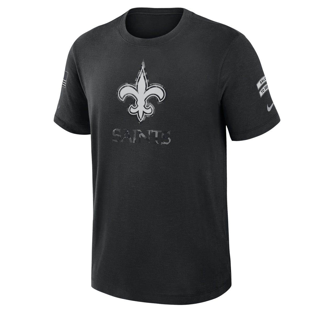 NFL New Orleans Saints Nike 2026 Salute to Service Slub Crew T-Shirt- Black