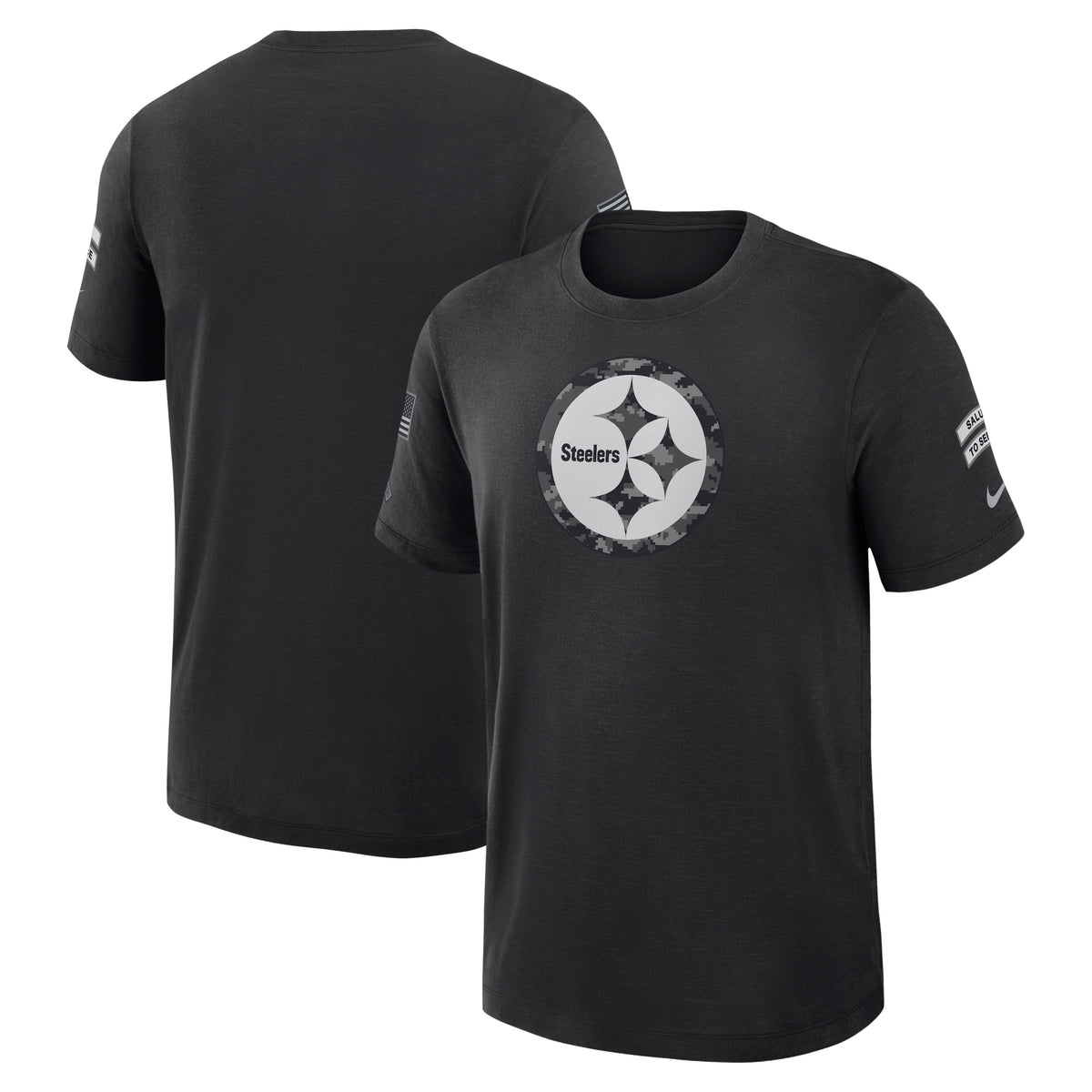 NFL Pittsburgh Steelers Nike 2026 Salute to Service Slub Crew T-Shirt- Black