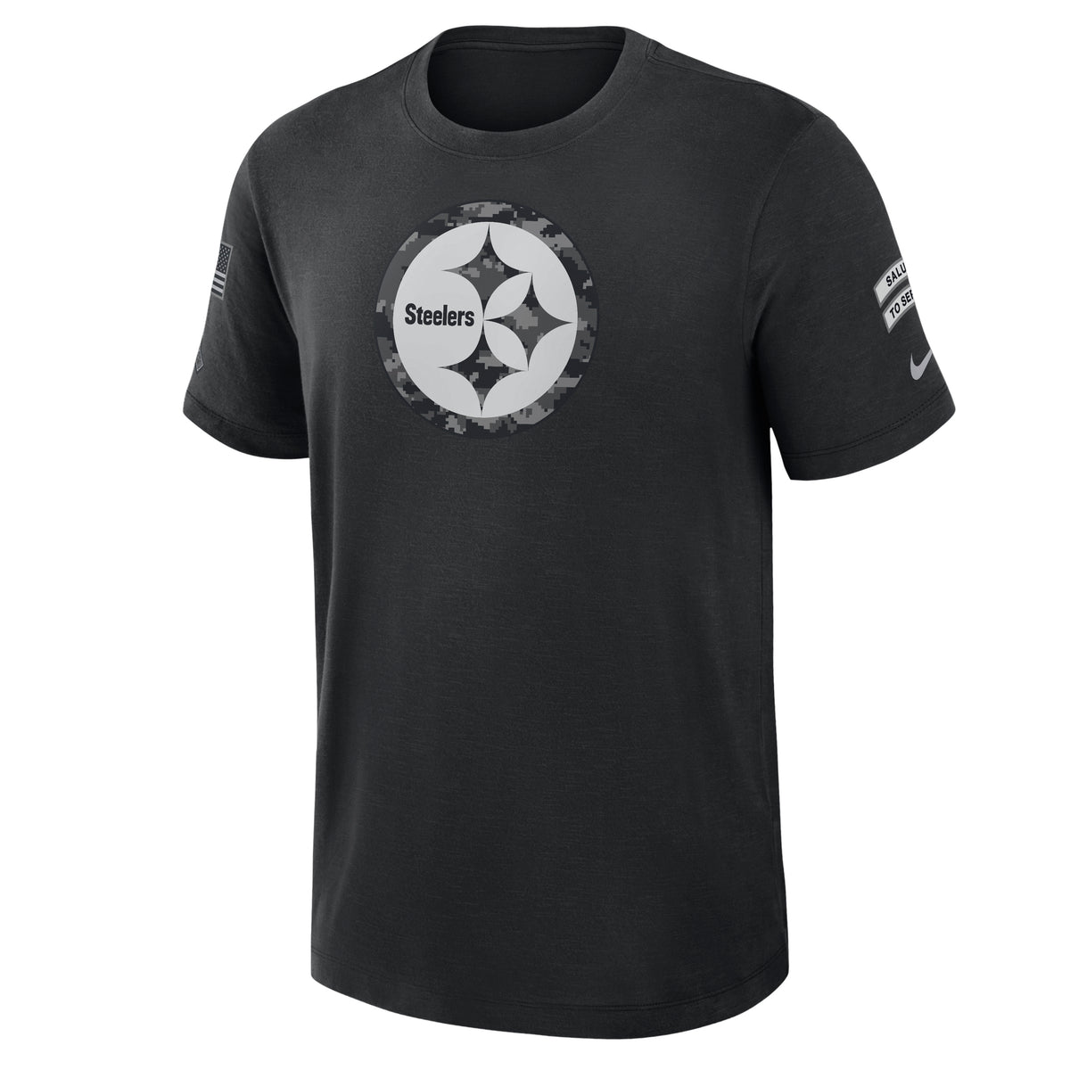 NFL Pittsburgh Steelers Nike 2026 Salute to Service Slub Crew T-Shirt- Black